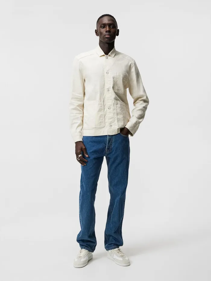 Men Errol Linen Workwear Overshirt Turtledove JLindeberg Overshirts