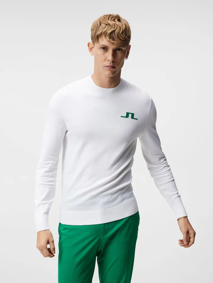 Men Gus Knitted Sweater White JLindeberg Knitwear