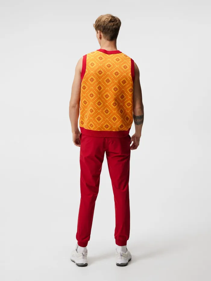 Men Jack Knitted Vest Orange Diamond Logo JLindeberg Knitwear Men Jack Knitted Vest Orange Diamond Logo JLindeberg Knitwear