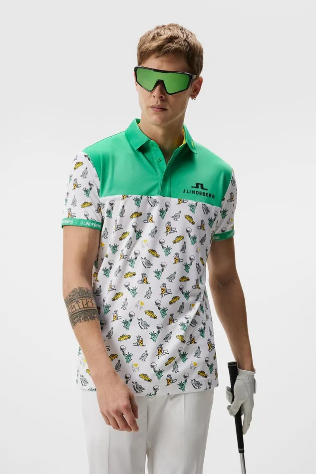 Men Jeff Golf Polo White JLindeberg Polo Shirts