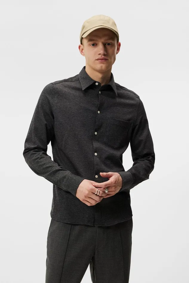 Men Jersey Stripe Slim Shirt High Rise JLindeberg Shirts