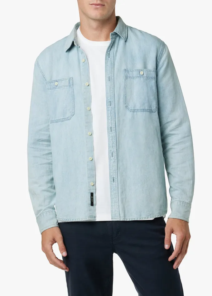 Men Joe8217s Jeans LOU INDIGO LINEN SHIRT Spring Sky Tops Tees