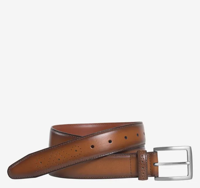 Men Johnston and Murphy Belts Burnished Leather Belt Tan