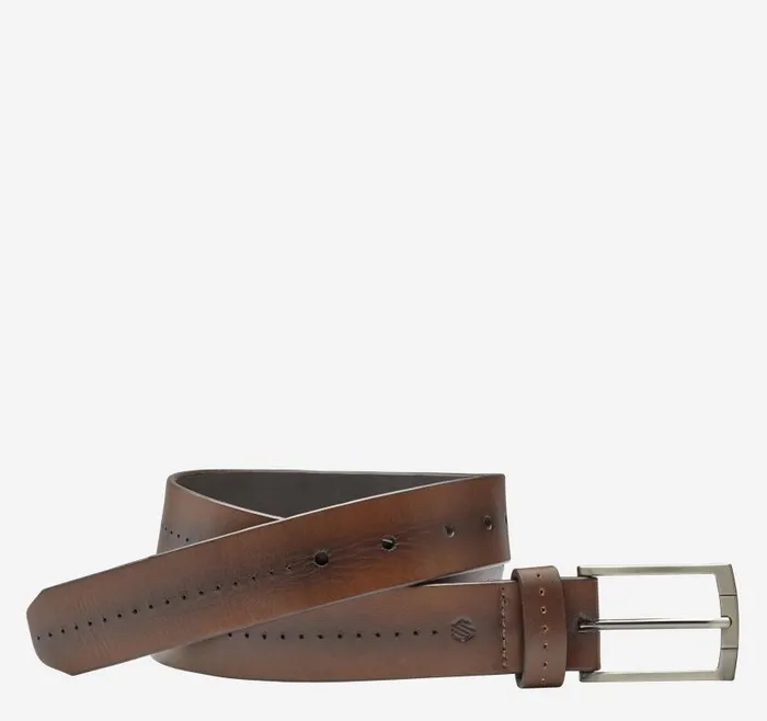 Men Johnston and Murphy Belts Center Perfed Belt Brown