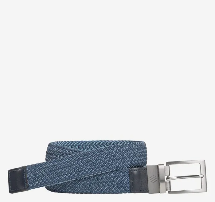 Men Johnston and Murphy Belts Reversible StretchWoven Belt Navyblue