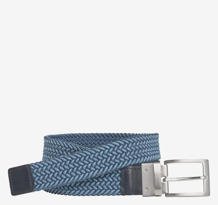 Men Johnston and Murphy Belts Reversible StretchWoven Belt Navyblue Men Johnston and Murphy Belts Reversible StretchWoven Belt Navyblue