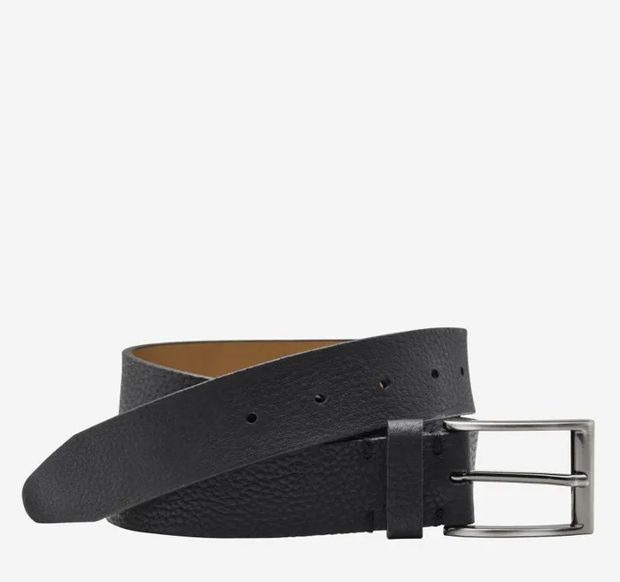 Men Johnston and Murphy Belts Soft Pebbled Belt Black