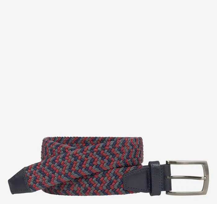 Men Johnston and Murphy Belts Woven StretchKnit Belt Rednavygray