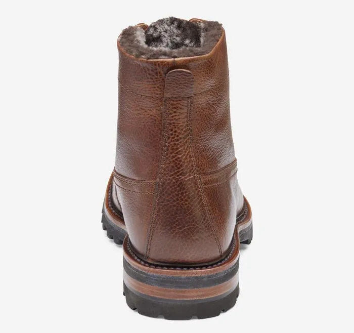 Men Johnston and Murphy Boots Dudley Lug Cap Toe Shearling Boot Cognac Full Grainshearling Men Johnston and Murphy Boots Dudley Lug Cap Toe Shearling Boot Cognac Full Grainshearling