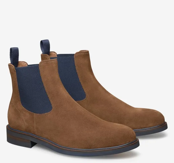 Men Johnston and Murphy Boots Hartley Chelsea Boot Snuff Italian Suede
