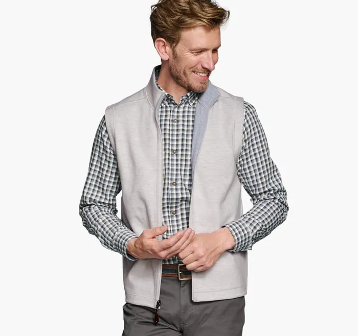Men Johnston and Murphy Coats Jackets and Vests Reversible Solid Vest Whitegrey