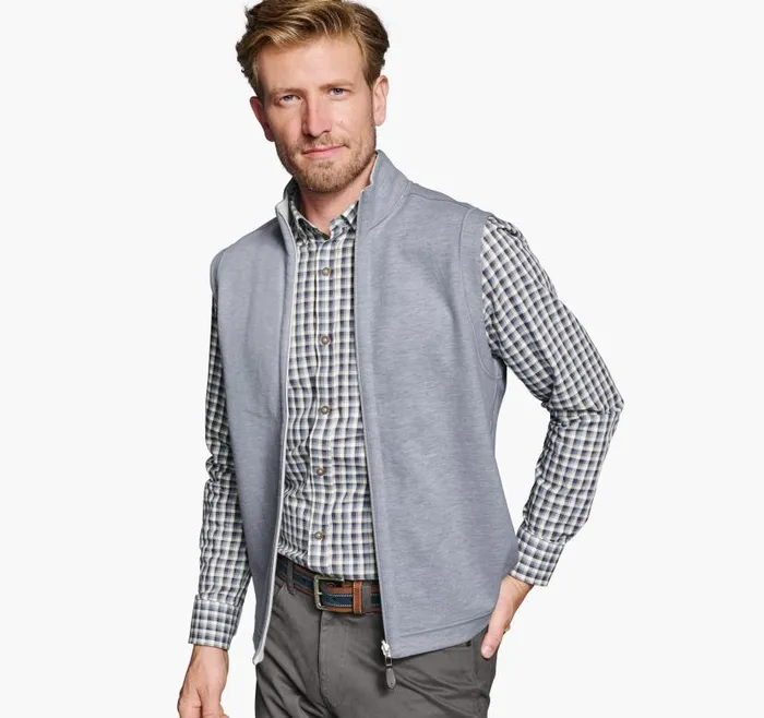 Men Johnston and Murphy Coats Jackets and Vests Reversible Solid Vest Whitegrey
