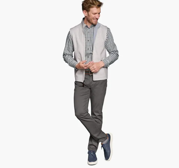 Men Johnston and Murphy Coats Jackets and Vests Reversible Solid Vest Whitegrey