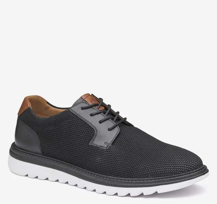 Men Johnston and Murphy LaceUps Braydon Knit Plain Toe Black Knit