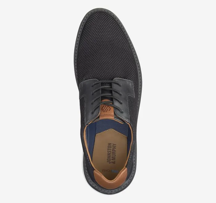 Men Johnston and Murphy LaceUps Braydon Knit Plain Toe Black Knit
