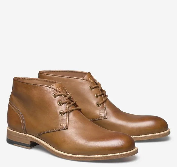 Men Johnston and Murphy LaceUps Dudley Chukka Tan Dipdyed Calfskin