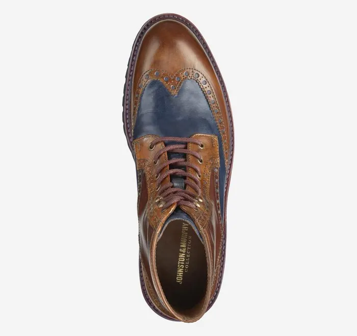 Men Johnston and Murphy LaceUps Dudley Lug Wingtip Boot Tan Multi Calfskin Men Johnston and Murphy LaceUps Dudley Lug Wingtip Boot Tan Multi Calfskin