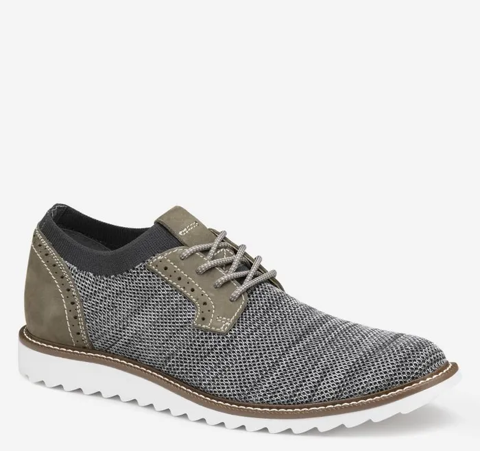 Men Johnston and Murphy LaceUps Duncan Knit Plain Toe Gray Marbled Knitnubuck Men Johnston and Murphy LaceUps Duncan Knit Plain Toe Gray Marbled Knitnubuck