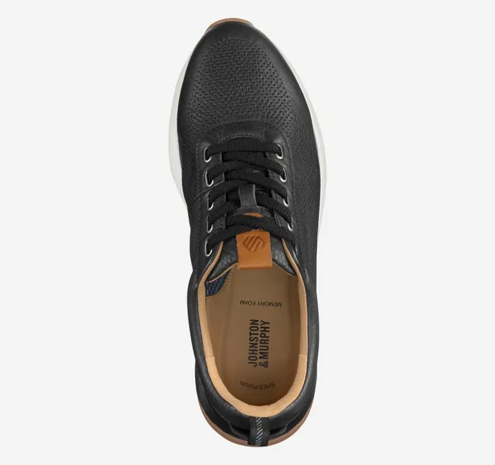 Men Johnston and Murphy LaceUps Kinnon Perfed Jogger Black Full Grain Men Johnston and Murphy LaceUps Kinnon Perfed Jogger Black Full Grain