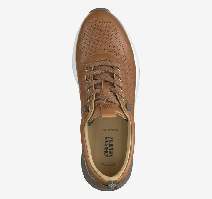 Men Johnston and Murphy LaceUps Kinnon Perfed Jogger Dark Tan Full Grain Men Johnston and Murphy LaceUps Kinnon Perfed Jogger Dark Tan Full Grain