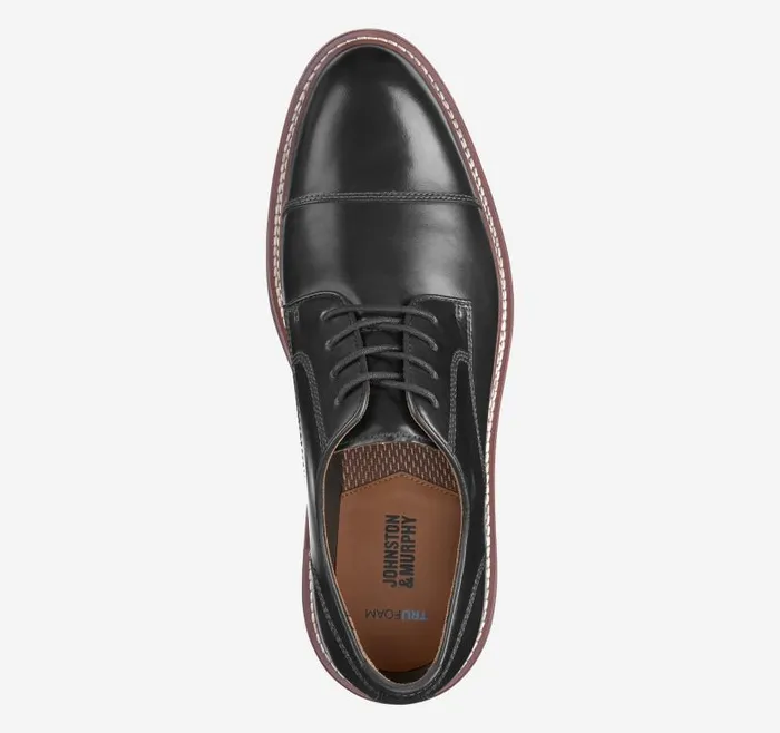 Men Johnston and Murphy LaceUps Upton Cap Toe Black Full Grain Men Johnston and Murphy LaceUps Upton Cap Toe Black Full Grain