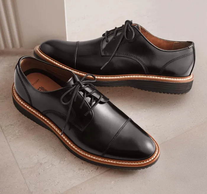 Men Johnston and Murphy LaceUps Upton Cap Toe Black Full Grain Men Johnston and Murphy LaceUps Upton Cap Toe Black Full Grain