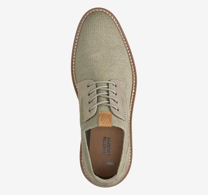 Men Johnston and Murphy LaceUps Upton Knit Plain Toe Taupe Knit
