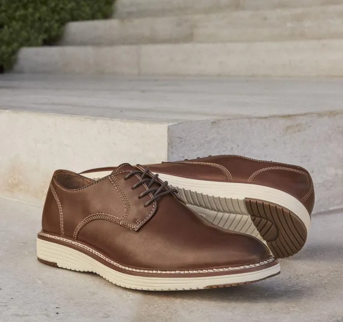 Men Johnston and Murphy LaceUps Upton Plain Toe Tan Full Grain