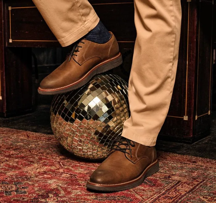 Men Johnston and Murphy LaceUps Upton Plain Toe Tan Oiled Full Grain