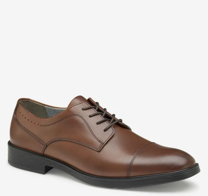 Men Johnston and Murphy LaceUps XC4 Maddox Cap Toe Tan Waterproof Full Grain
