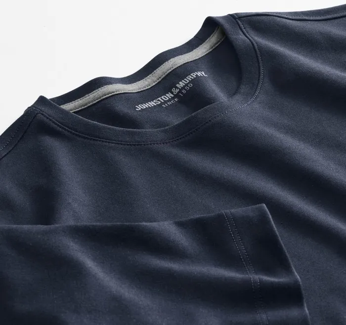 Men Johnston and Murphy Polos and Tees Essential Tee Navy Men Johnston and Murphy Polos and Tees Essential Tee Navy