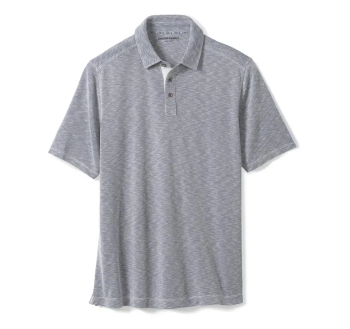 Men Johnston and Murphy Polos and Tees Vintage Slub Polo Indigo Men Johnston and Murphy Polos and Tees Vintage Slub Polo Indigo