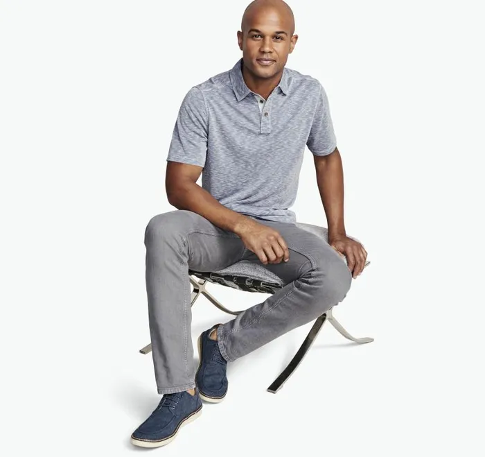 Men Johnston and Murphy Polos and Tees Vintage Slub Polo Indigo Men Johnston and Murphy Polos and Tees Vintage Slub Polo Indigo