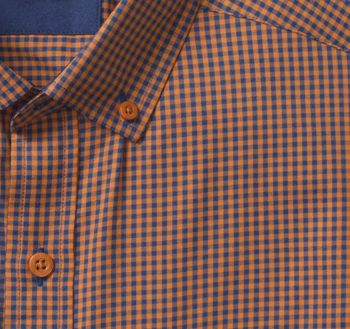 Men Johnston and Murphy Shirts XC4 LongSleeve StretchWoven Shirt Rustnavy Gingham Men Johnston and Murphy Shirts XC4 LongSleeve StretchWoven Shirt Rustnavy Gingham