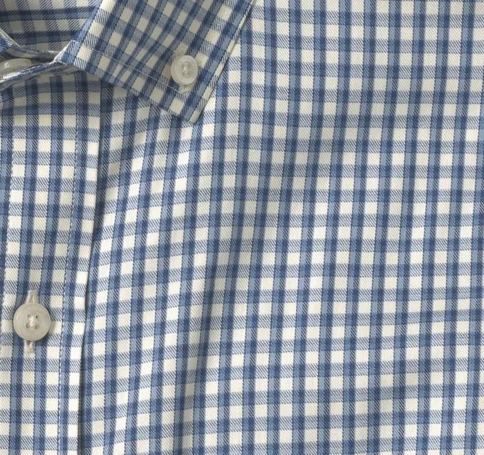 Men Johnston and Murphy Shirts XC4 Sport LongSleeve Shirt Blue Outlined Grid