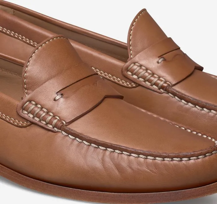 Men Johnston and Murphy SlipOns and Loafers Baldwin Penny Loafer Cognac Sheepskin Men Johnston and Murphy SlipOns and Loafers Baldwin Penny Loafer Cognac Sheepskin