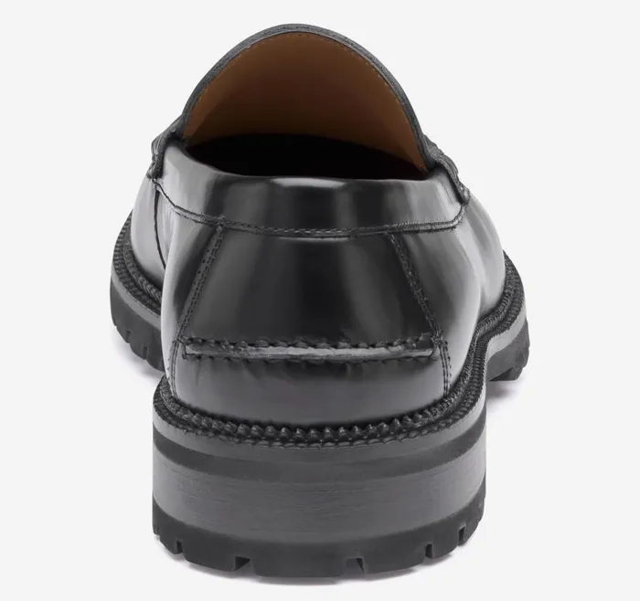 Men Johnston and Murphy SlipOns and Loafers Donnell Penny Loafer Black Brushoff Leather Men Johnston and Murphy SlipOns and Loafers Donnell Penny Loafer Black Brushoff Leather