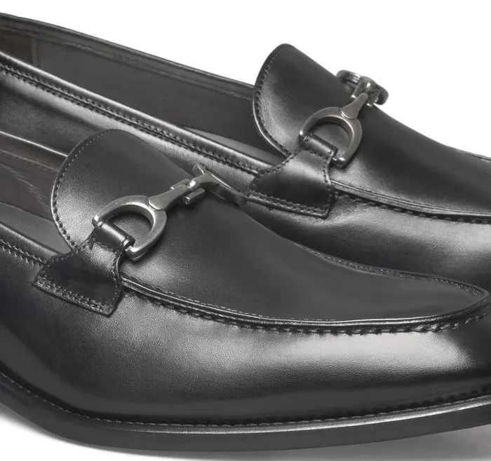 Men Johnston and Murphy SlipOns and Loafers Ellsworth Bit Loafer Black Italian Calfskin Men Johnston and Murphy SlipOns and Loafers Ellsworth Bit Loafer Black Italian Calfskin