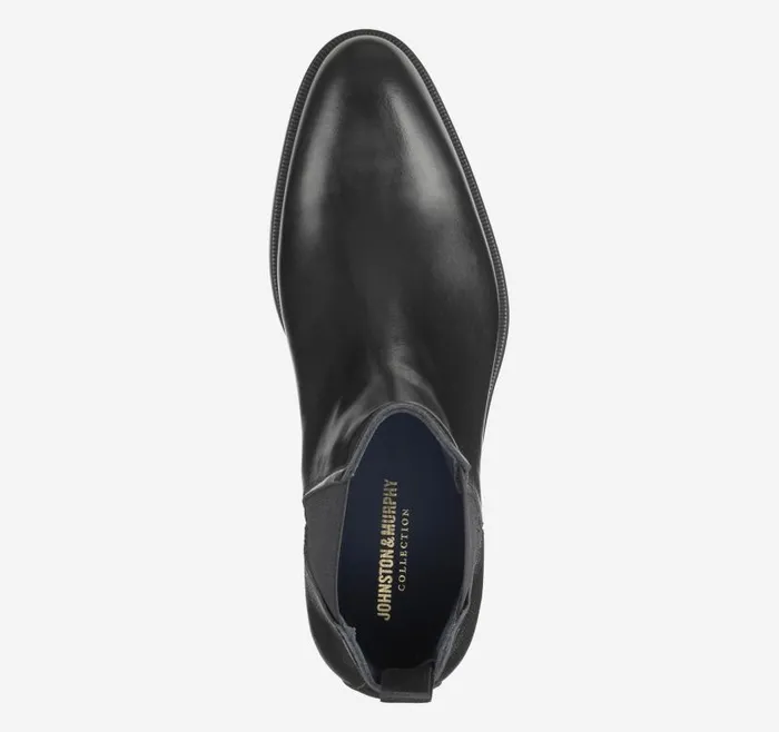 Men Johnston and Murphy SlipOns and Loafers Flynch Chelsea Boot Black Italian Calfskin Men Johnston and Murphy SlipOns and Loafers Flynch Chelsea Boot Black Italian Calfskin