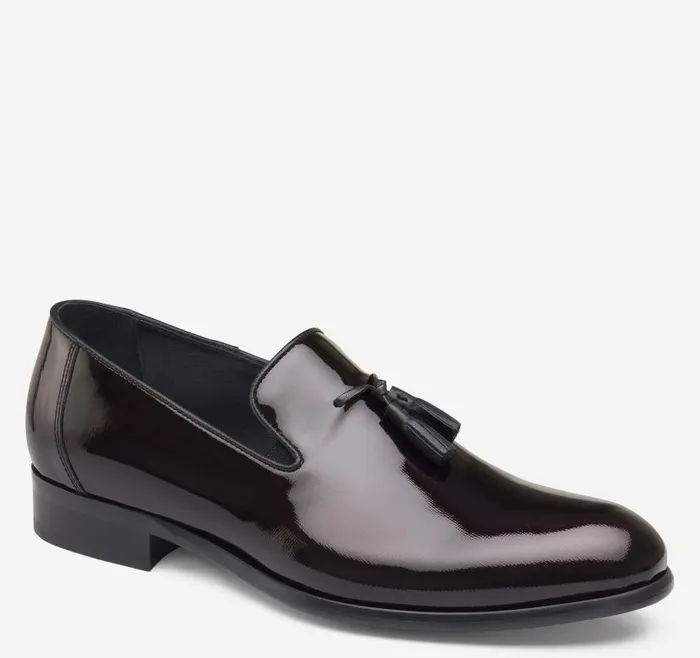 Men Johnston and Murphy SlipOns and Loafers Highland Tassel SlipOn Loafer Burgundy Italian Textured Patent Men Johnston and Murphy SlipOns and Loafers Highland Tassel SlipOn Loafer Burgundy Italian Textured Patent