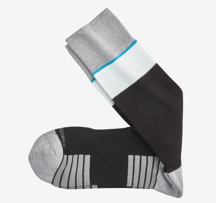 Men Johnston and Murphy Socks First In Comfort Block Stripe Socks Black