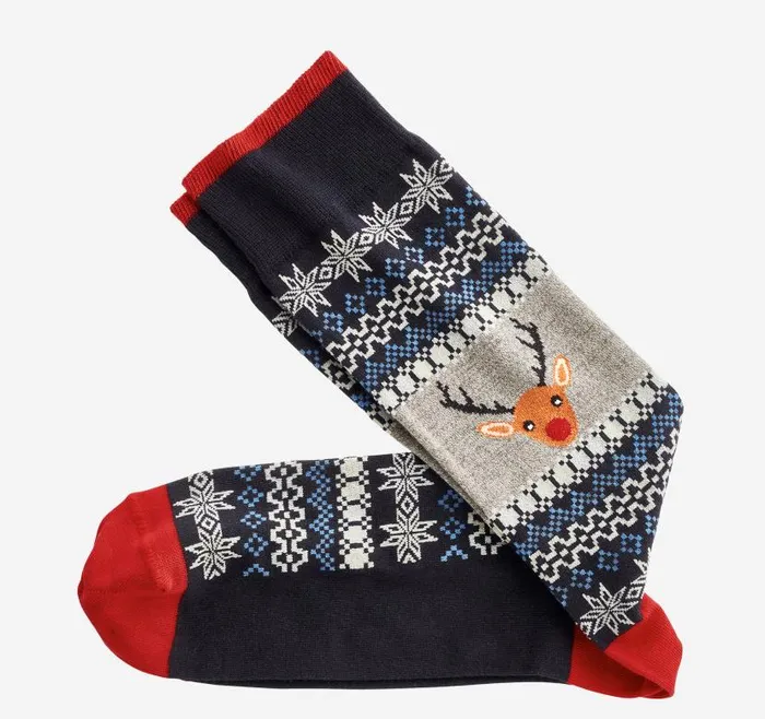 Men Johnston and Murphy Socks Pima Cotton HolidayThemed Socks Reindeer Sweater
