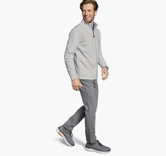 Men Johnston and Murphy Sweaters and Knits Reversible Solid QuarterZip Whitestorm Men Johnston and Murphy Sweaters and Knits Reversible Solid QuarterZip Whitestorm