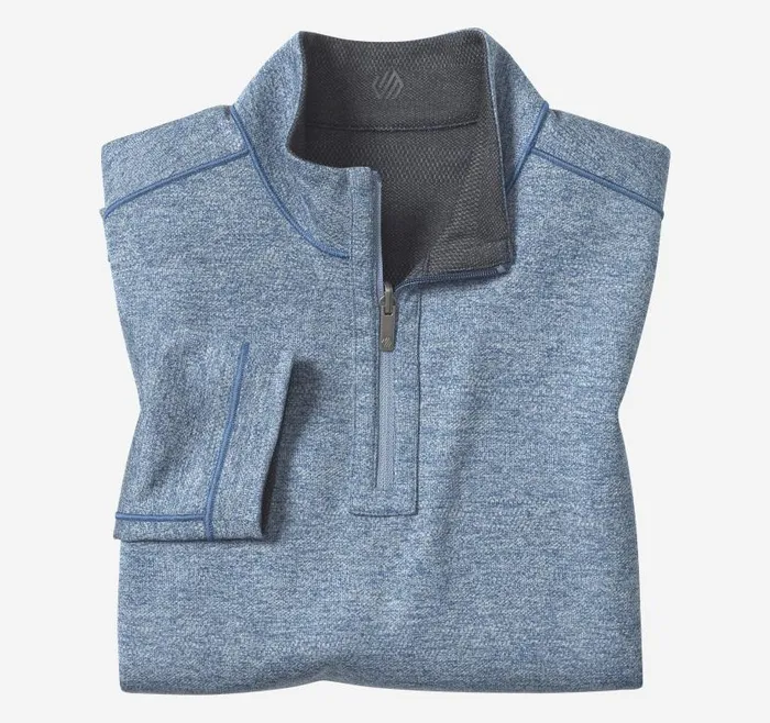 Men Johnston and Murphy Sweaters and Knits XC4 Performance Reversible QuarterZip Navylight Blue Men Johnston and Murphy Sweaters and Knits XC4 Performance Reversible QuarterZip Navylight Blue