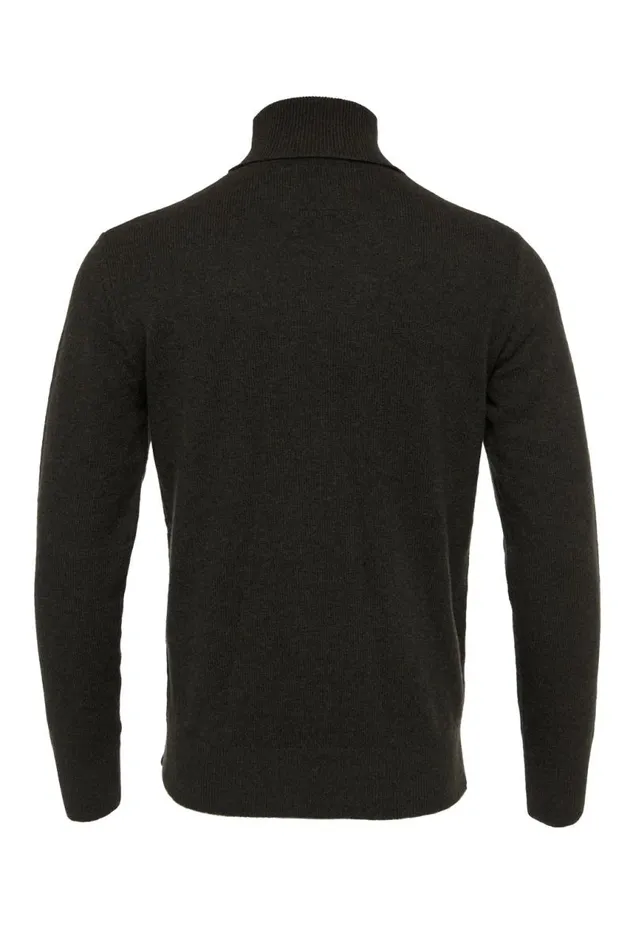 Men Knitwear Holland Cooper Byron Roll Neck Knit Moss