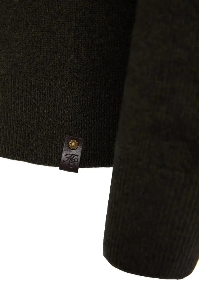 Men Knitwear Holland Cooper Byron Roll Neck Knit Moss