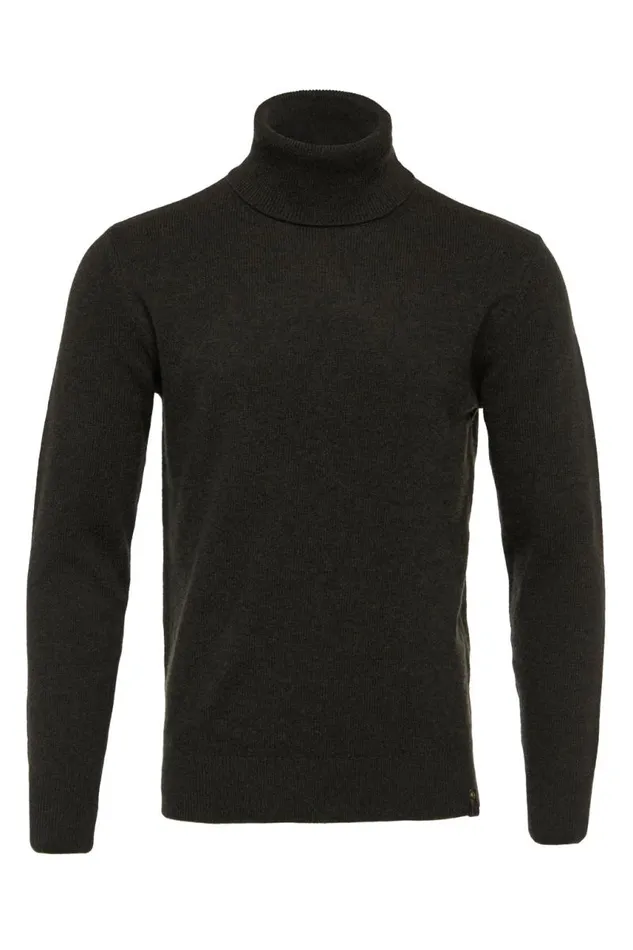 Men Knitwear Holland Cooper Byron Roll Neck Knit Moss
