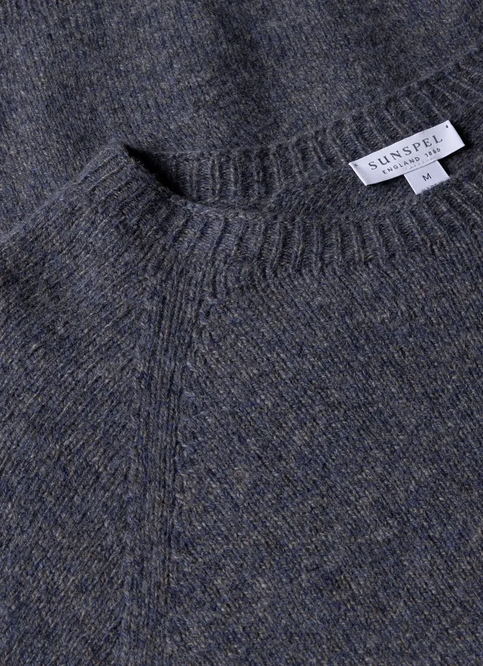 Men Knitwear ussunspel Lambswool Crew Neck Jumper Slate Blue Twist Men Knitwear ussunspel Lambswool Crew Neck Jumper Slate Blue Twist