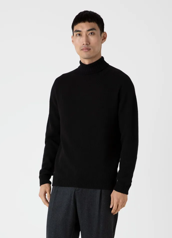 Men Knitwear ussunspel Lambswool Roll Neck Black