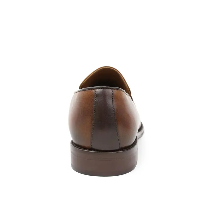 Men Loafers and Slipons Bruno Magli Arezzo Burnished Penny Loafer 8211 CognacDark Brown